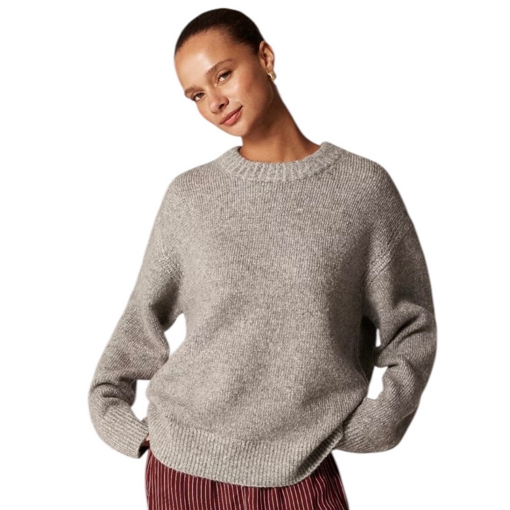 J.Crew relaxed, crewneck pullover sweater gray size XS NWT oversized